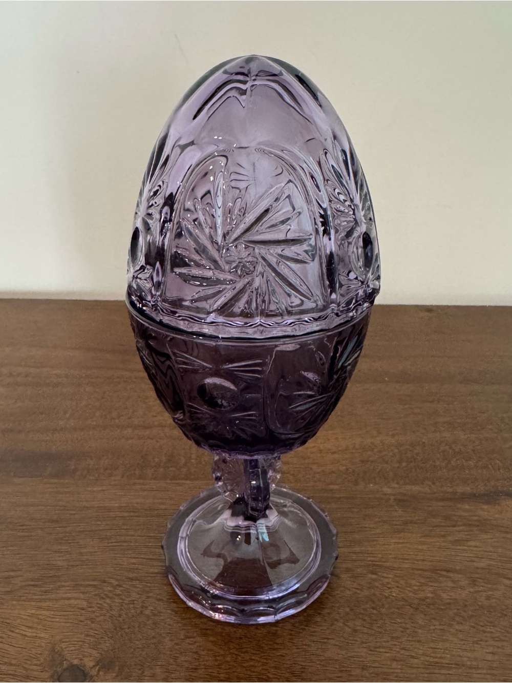 Vtg RARE Fenton Style Amethyst Glass Candy Dish